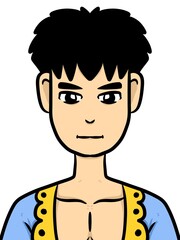 cute man cartoon on white background