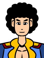 cute man cartoon on white background