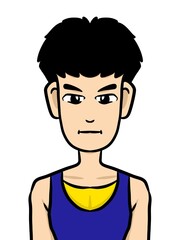 cute man cartoon on white background