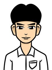 cute man cartoon on white background