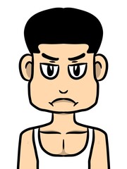 cute man cartoon on white background