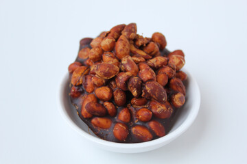 Gula kacang, is a traditional snack from Indonesia, made from roasted peanuts and brown sugar. Also called as Ampyang