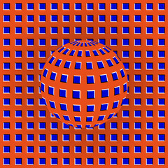 Abstract illusion. The illusion of rolling ball. Vector illustration