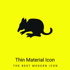 Bandicoot Mammal Silhouette Side View minimal bright yellow material icon