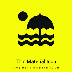 Beach minimal bright yellow material icon