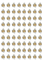 repeating halloween ghosts with happy hallowen poster