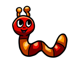 Stylized Happy Colorful Worm