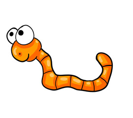 Stylized Happy Orange Worm