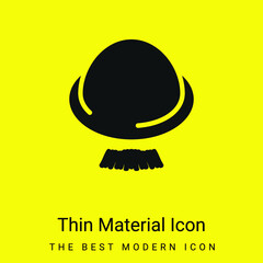 Bowler Hat And Moustache minimal bright yellow material icon