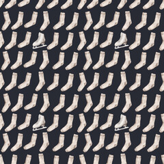 Seamless pattern with watercolor socks.