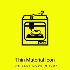 3d Printer Tool Printing A Car minimal bright yellow material icon