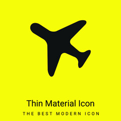 Airplane Facing Left minimal bright yellow material icon