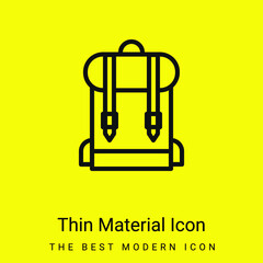 Backpack minimal bright yellow material icon
