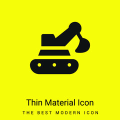 Backhoe minimal bright yellow material icon