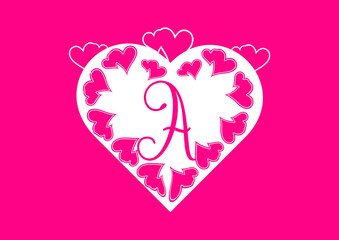 A letter logo with love icon, valentines day design template
