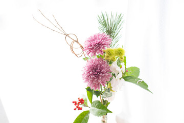 正月用の切り花インテリア