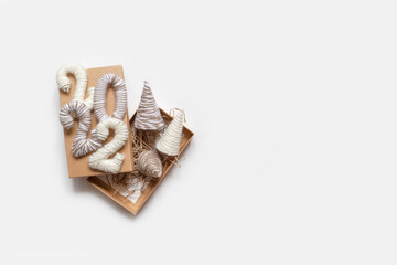 Christmas diy,2022 knitted christmas gifts Hobby Zero Waste Eco Friendly Christmas Gifts Thread Christmas Trees xmas cozy Decor..