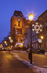 Old street in Torun.  Poland