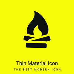 Bonfire minimal bright yellow material icon