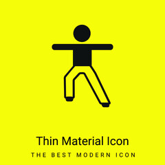 Boy Stretching Arms And Leg minimal bright yellow material icon