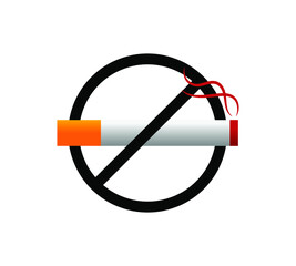 No smoking logo. Forbidden sign icon. Flat design style. Vector Illustration