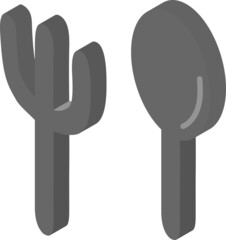 スケジュール管理に使えるシンプルなアイソメトリックスタイルの食事アイコン
