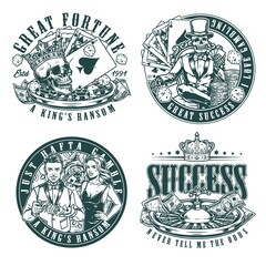 Fototapeta premium Casino monochrome logos