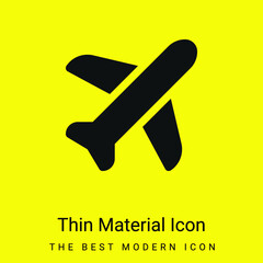 Airplane minimal bright yellow material icon