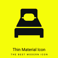 Bed minimal bright yellow material icon