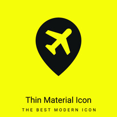 Airport minimal bright yellow material icon