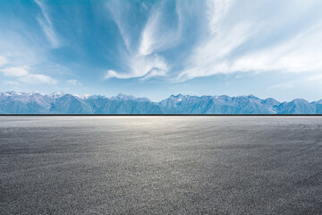 Empty road and mountain nature background © ABCDstock