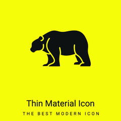 Obraz premium Bear minimal bright yellow material icon