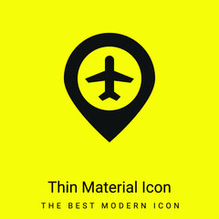 Obraz premium Airport minimal bright yellow material icon