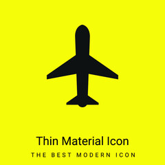 Basic Plane minimal bright yellow material icon