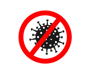 Stop coronavirus. Coronavirus infection. COVID-19. Virus spread prohibition sign. Vector illustration.