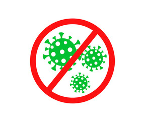 Stop coronavirus. Coronavirus prohibition sign. Vector illustration.