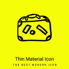 Baggage With Labels Hand Drawn Outline minimal bright yellow material icon