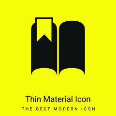 Bookmark On An Open Book Black Shape minimal bright yellow material icon