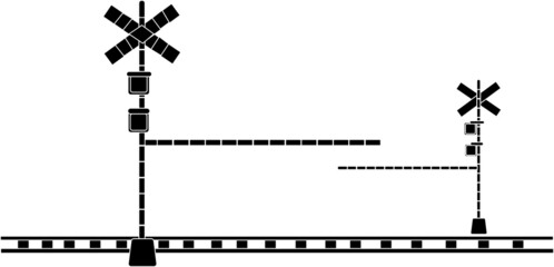 踏切のシルエット素材