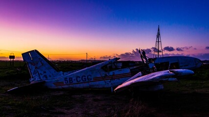 sunset at the airfield