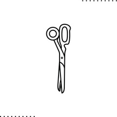 tailor's scissors, cloth cutting  black vector small graphic isolated on white