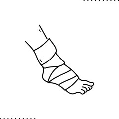 foot injury black vector small graphic isolated on white