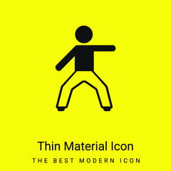 Fototapeta na wymiar Boy Stretching Left Arm minimal bright yellow material icon