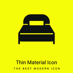Big Bed With One Pillow minimal bright yellow material icon