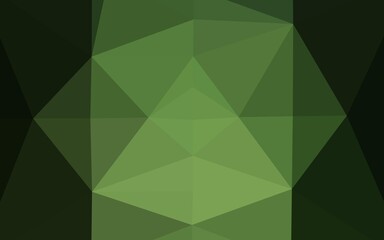 Obraz premium Dark Green vector blurry triangle texture.