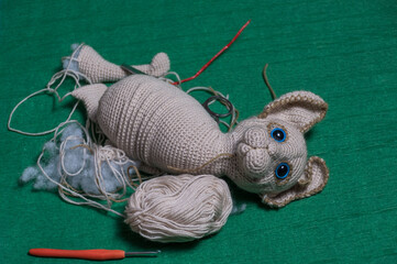 Components for making Amigurumi doll animals. Crochet.
