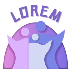 Logo for children's design or drawing school, friendship and camaraderie