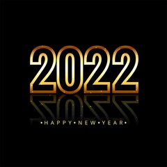 .Glowing 2022 new year text colorful card background