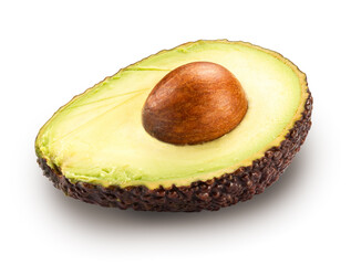 half avocado isolated on white