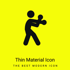 Boxing Silhouette minimal bright yellow material icon